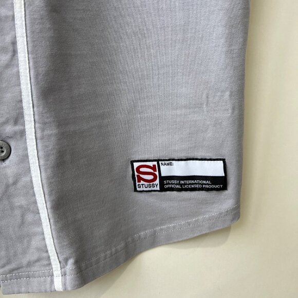 Stussy classic Baseball cotton jersey shirt, Gray, Size S - Picture 6 of 9